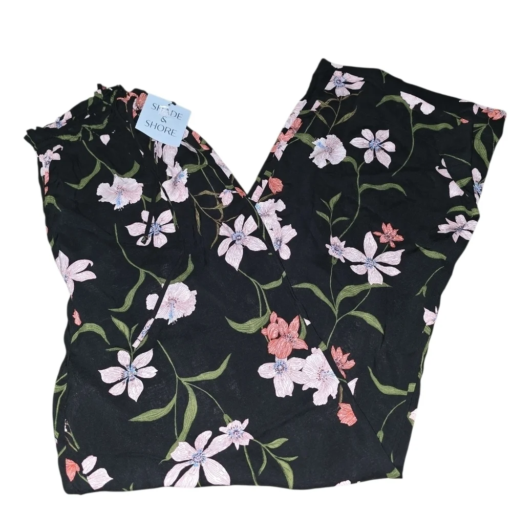 Shade And Shore Floral Women's Swim Coverup Pants, Small, NWT!!!